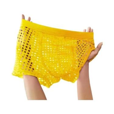 Imagem de Cuecas Boxer Masculinas de Malha com Design de Rede, Confortáveis, Est
