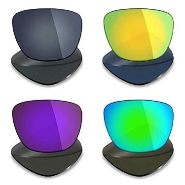 Imagem de Mryok 4 pares de lentes polarizadas de substituição para óculos de sol Electric Knoxville XL - preto IR/ouro 24 k/roxo plasma/verde esmeralda