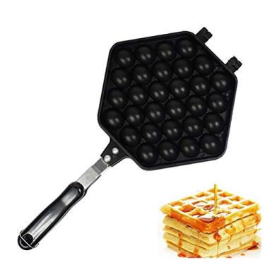 Imagem de Yajun Forma de waffle para assar bolos, molde de ferro de ovo, molde de alumínio, revestimento antiaderente, muffins para sanduíche, torradeira de café da manhã