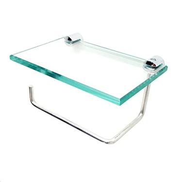 Imagem de Porta Papel Higiênico Em Vidro Incolor Com Apoio p/Celular