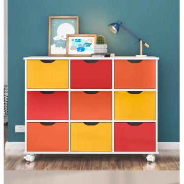 Imagem de Nicho Organizador com 9 Gavetas Qmovi Branco/Colorido