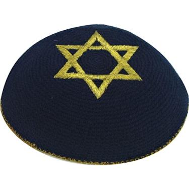 Imagem de Kipa Judaico Estrela De Davi - Crochê Preto - De Israel