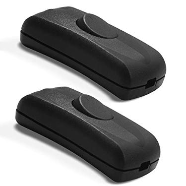 Imagem de Betus Interruptor de cabo em linha AC12V/110V/220V MAX 2A - Interruptores de botão de aparelhos de cabo liga/desliga para lâmpada de mesa de quarto substituição de luz LED - Controle DPST (pacote com 2)