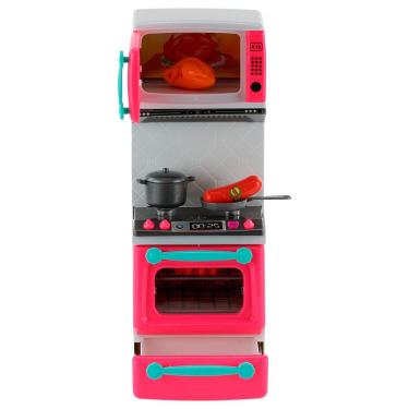 Imagem de Cozinha Infantil de Brinquedo para Criança Fogão e Forno Microondas Som e Luzes e Acessórios bbr