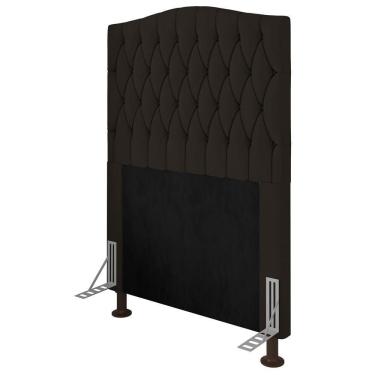 Imagem de Cabeceira Estofada Box Solteiro Greta 90cm Com Frame Marrom