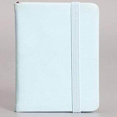 Imagem de A7 mini notebook portátil pequeno diário couro grosso caderno retrô estudante universitário manuscrita nova palavra bloco de notas, azul, 1 peça