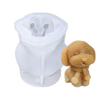 Imagem de Bandeja de cubo de gelo para cachorro de pelúcia molde de cubo de gelo mousse bolo abrasivos de silicone vela de aromaterapia faça você mesmo manual molde de epóxi ferramentas de sorvete molde de cubo de gelo (cor: a)