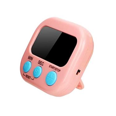 Imagem de 1 Pack Digital Kitchen Timer for Cooking Big Digits Loud Alarm Magnetic Backing Stand Cooking Timers for Baking (Rosa)