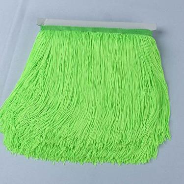 Imagem de 10 jardas/lote Renda Franja Borla Poliéster Lace Trim Fita DIY Cortina Vestido Latino Vestuário de Palco 15cm/20cm/30cm de Largura, NeonGreen, 15cm de Largura