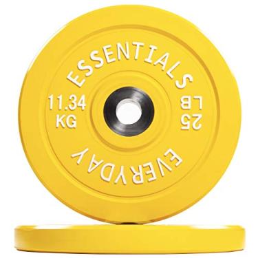 Imagem de BalanceFrom Placa de para-choque olímpica codificada por cores com cubo de aço, par de 11,3 kg