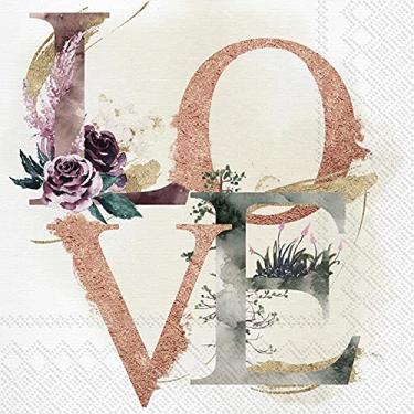 Imagem de Boston International Guardanapos de papel IHR 3 camadas, tamanho 20 unidades, creme Love Cream