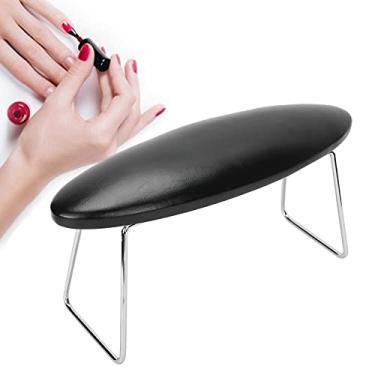 Imagem de Almofada de descanso de mão, almofada de braço de mão de arte de unhas de couro PU de microfibra, suporte de ferramentas de manicure lavável para salão de beleza e uso doméstico (preto)
