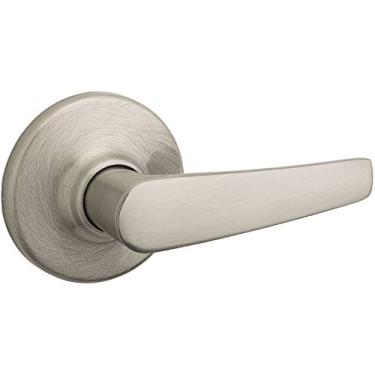 Imagem de Kwikset 93001-889 Delta privacidade cama/alavanca de banho em níquel antigo, Contemporâneo, Satin Nickel