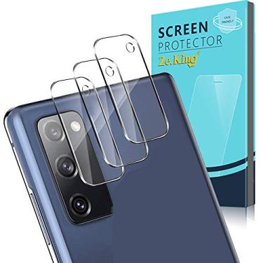 Imagem de Zeking [Pacote com 3] Protetor de lente de câmera para Samsung Galaxy S20 FE 5G/Galaxy S20 FE 5G UW (6,5 polegadas), vidro temperado compatível com capas, alta definição sem bolhas [fácil instalação] transparente