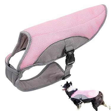 Imagem de Yajun Colete refrescante para cães Arnês de verão evitar acidente vascular cerebral jaqueta leve de camada tripla para treinamento de caminhadas ao ar livre, rosa, P (busto 40