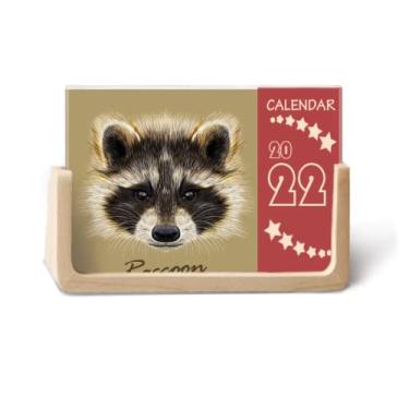 Imagem de Agenda Little Mischievous Brown Raccoon Animal 2022 para mesa de 12 meses