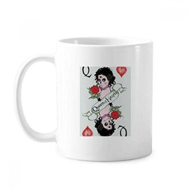 Imagem de Baralho de cartas Q ilustração padrão caneca cerâmica café porcelana xícara louça