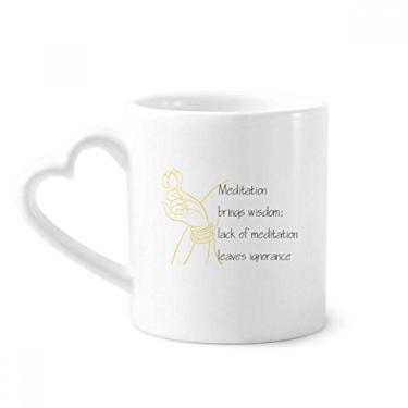 Imagem de Meditation Brings Wise Blessing Caneca de café cerâmica copo de coração de vidro