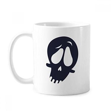 Imagem de Caneca de caveira torcida Halloween cerâmica xícara de café porcelana louça