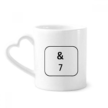 Imagem de Símbolo de teclado 7 canecas café cerâmica copo de coração de vidro