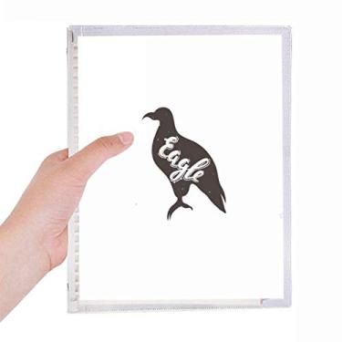 Imagem de Caderno de animais Eagle preto e branco diário de folhas soltas recarregáveis