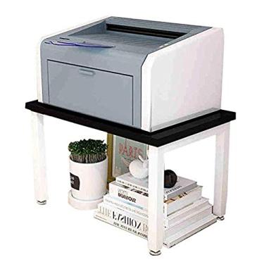 Imagem de KIZQYN Suporte de impressora de camada única rack de impressora de madeira de mesa suporte de máquina de fax organizador de mesa para impressora de mesa de casa e escritório (cor: 1)