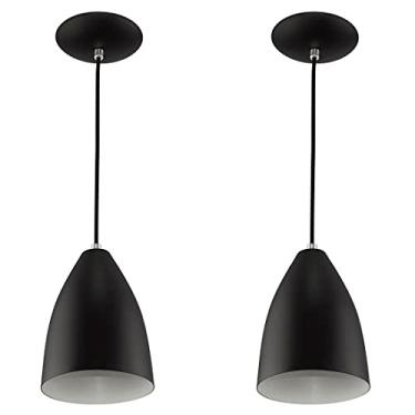 Imagem de Kit 2 Pendentes Vegas Premium Gourmet Aluminio Preto/Branco