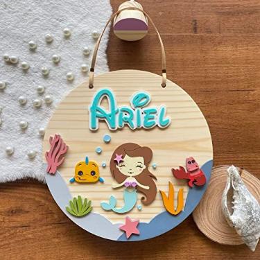 Imagem de Porta Maternidade - Flâmula Sereia Fundo do Mar