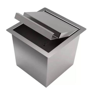 Imagem de Lixeira Quadrada de Embutir Bancada 5 Litros Com Tampa Inox 