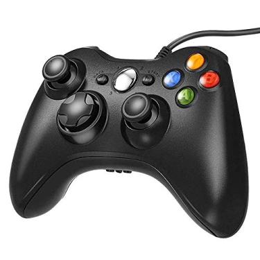 Imagem de MOLICUI Controle com fio Xbox 360, gamepad USB para Microsoft Xbox 360/Slim/PC, preto