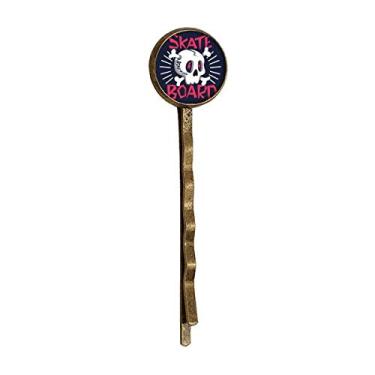 Imagem de Skate Board Indian Skeleton Sacrifice Totem Retro Metal Hair Bobby Pin Headwear