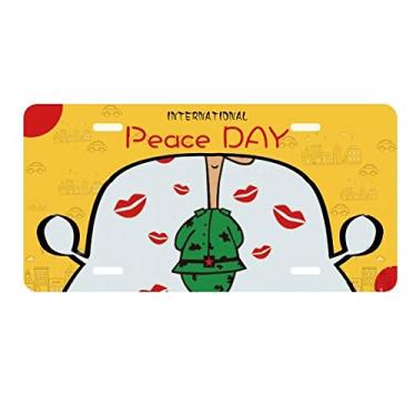 Imagem de DIYthinker Placa de carro Russia Kiss masculina soldado Patten placa de carro decoração Dia da Paz