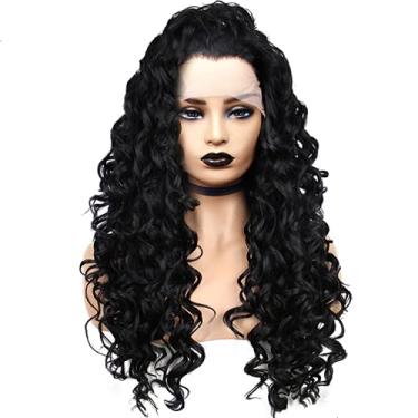 Imagem de Perucas com tela frontal, peruca de cabelo sintético, peruca de renda, fibra resistente ao calor, sem cola, peruca de cabelo