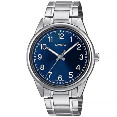 Imagem de Relógio CASIO masculino prata azul MTP-V005D-2B4UDF