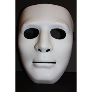 Imagem de Mask Fantasia lisa de plástico com rosto inteiro para dança hip hop dança/ópera branca