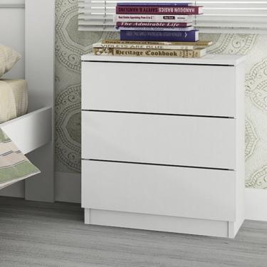 Imagem de Criado Mudo 3 Gavetas Veronna Tcil Móveis Branco