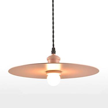 Imagem de Lustre moderno e simples lustre criativo prato pendente para metal industrial ajustável luminária de teto para restaurante rosa Yearn for