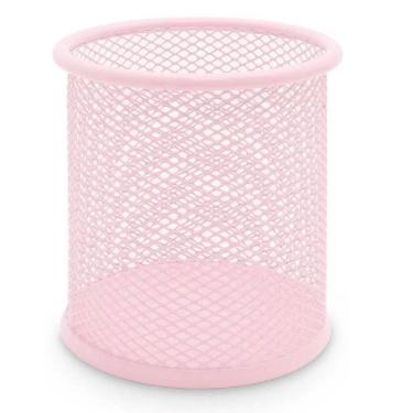 Imagem de Organizador Porta Lápis Caneta Pincel Clips Escritório Rosa