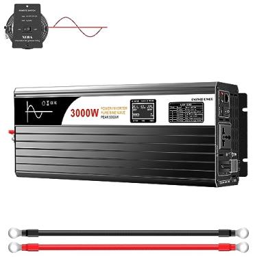 Imagem de xijia DC 12 V AC 120 V 60 Hz Onda Senoidal Pura 3000 W Inversor de Energia Solar Com Interruptor Remoto e Partida Suave Para Casa DC12V (faixa 10V-15V) 3000W Preto (120V CA, 12V CC)