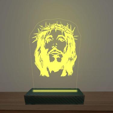 Imagem de Luminária Led 3d Jesus Abajur Luxo