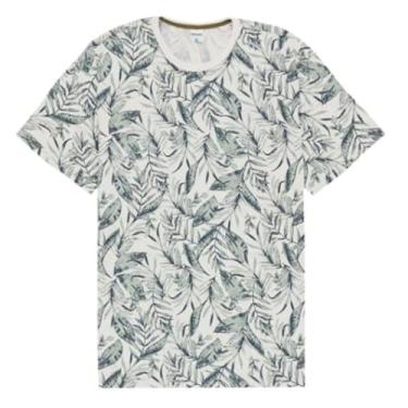 Imagem de Camiseta Masculina Floral Plus Size Malwee Ref. 104185 Cor:Branco;Tamanho:G5