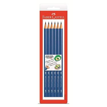 Imagem de Lápis Grafite Nº 2HB, Faber-Castell, SM/1210AZ, EcoLápis, Azul, 6 Unidades