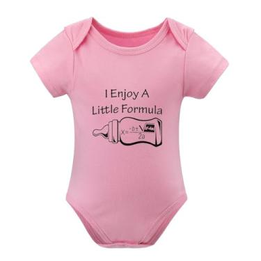 Imagem de SHUYINICE Body infantil unissex I Enjoy A Little Formula Body de uma peça macacão divertido para recém-nascidos, rosa, 3-6 Months