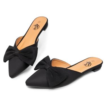 Imagem de Tênis feminino com bico fino e laço da Trary Mule, Black Suede, 10