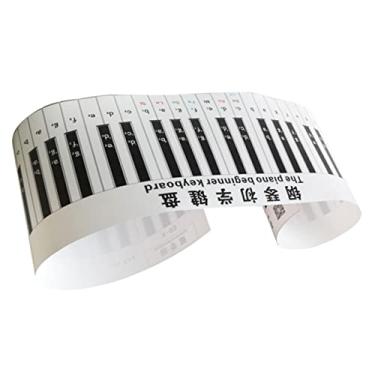 Imagem de Abaodam Teclado de piano simulado teclado de piano para praticar teclado piano 88 teclas teclados adesivos teclado de piano para teclas adesivo de piano para iniciante mini Rótulo Gráfico