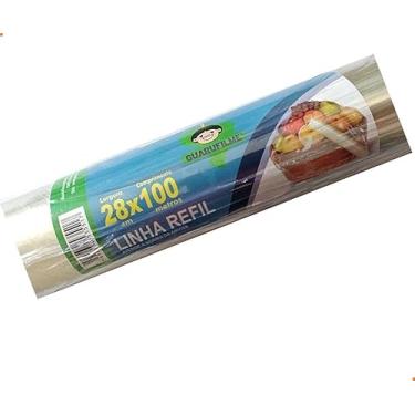 Imagem de Rolo Bobina Filme PVC 28 cm x 100 Metros Plástico Transparente Mandris