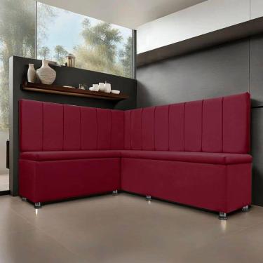 Imagem de Canto Alemão 4 Lugares para Lanchonete 1,25x1,60m Liso Bordo SOFA STORE