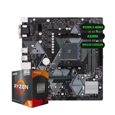 Imagem de Kit Upgrade AMD Ryzen 5 4600G Placa Mãe A320 Memória Ram 8GB DDR4 (Ryzen 5 4600G, SEM MEMÓRIA)
