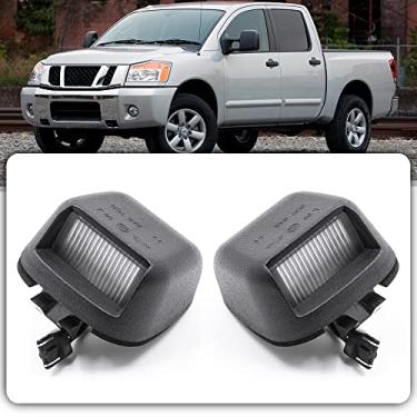 Imagem de 2 peças de lâmpadas LED de placa de licença para Nissan Titan Frontier Xterra Armada luzes de LED sem erros OEM Xenon branco LED placa de matrícula montagem da lâmpada