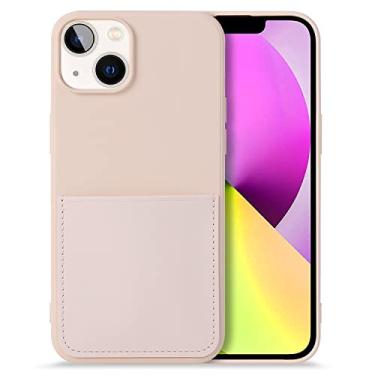Imagem de Naiadiy Compatível com iPhone 14 Plus 2022 (6,7 polegadas), capa carteira com porta-cartão, capa de silicone ultra fina macia à prova de choque para Apple iPhone 14 Plus - rosa
